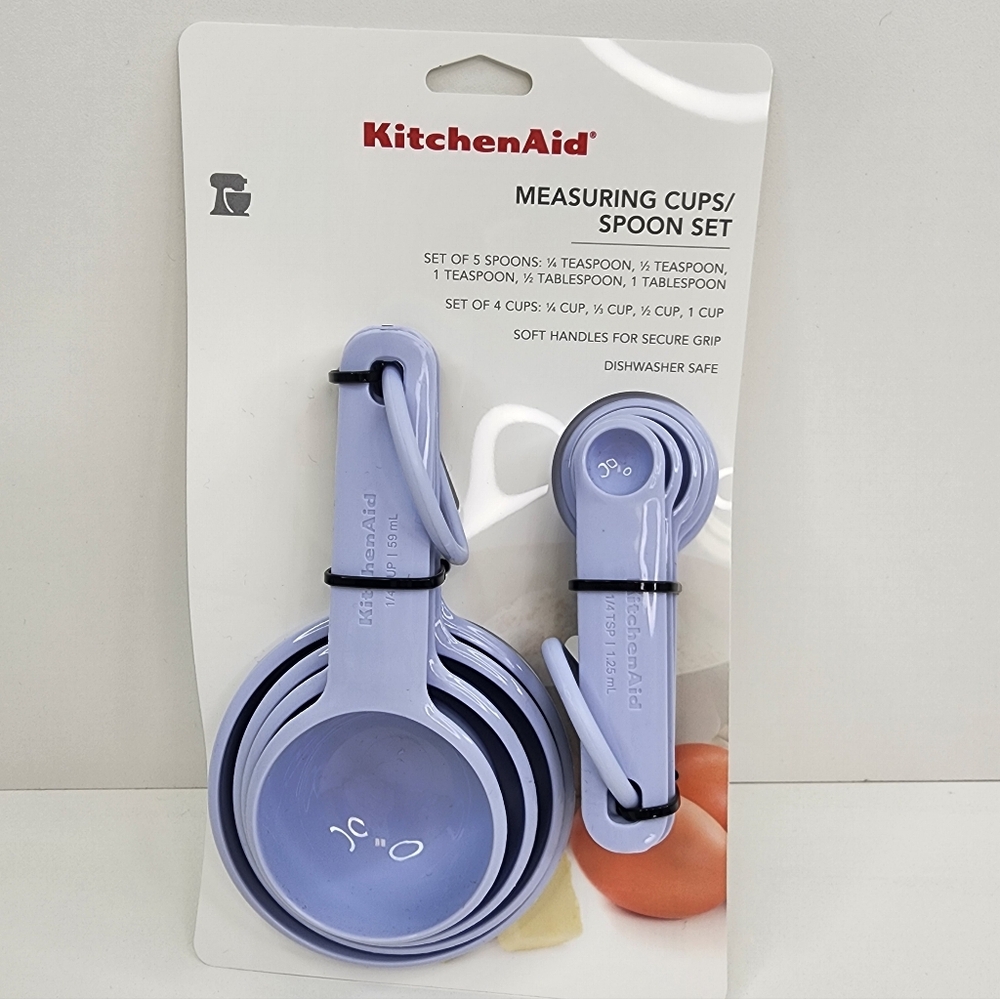 KitchenAid Measuring Cups and Spoon Set Lavender Colorway Dishwasher Safe
